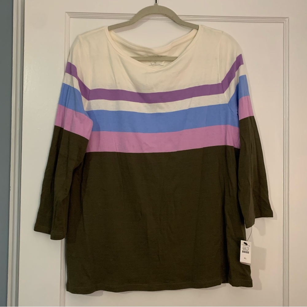 2/$22 ✨ Talbots striped 3/4 length sleeve top